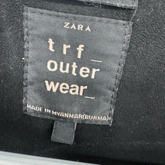 Zara faux suade Black whimsicalGoth grunge streetware punk rock Moto Jacket - Picture 4 of 7